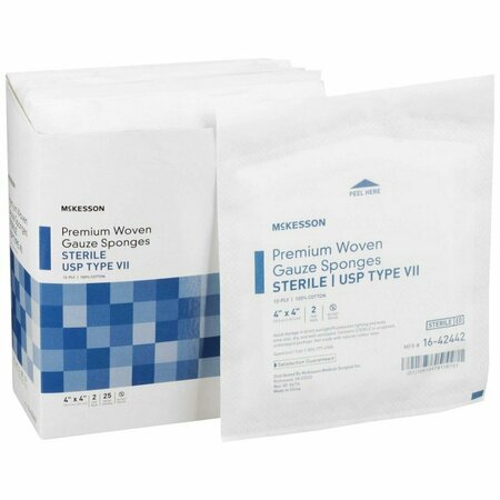 MCKESSON Sterile USP Type VII Gauze Sponge, 4 x 4 Inch, 1200PK 16-42442